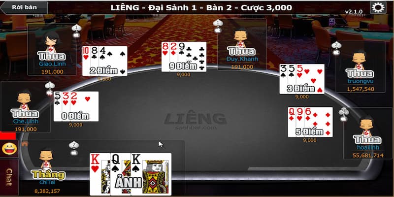 Up bỏ bài trong liêng Tập trung vào quản lý vốn